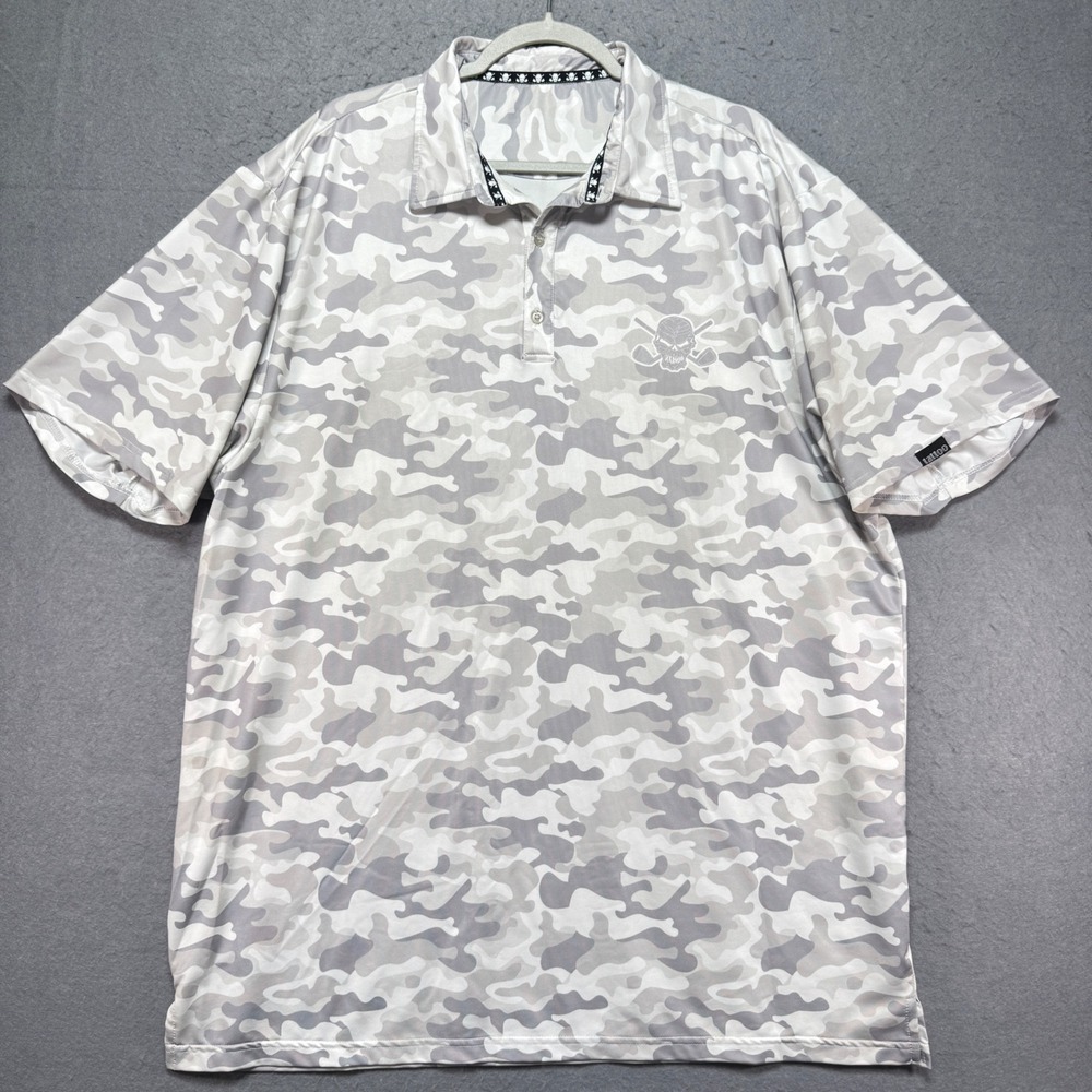Tattoo Golf Polo Shirt Mens XL Camouflage Skull‎ Golf Shirt Short Sleeve